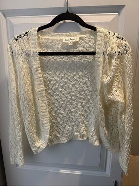 Cloud Chaser Ivory Open-Knit Women’s Cardigan